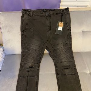 Tapered denim joggers
